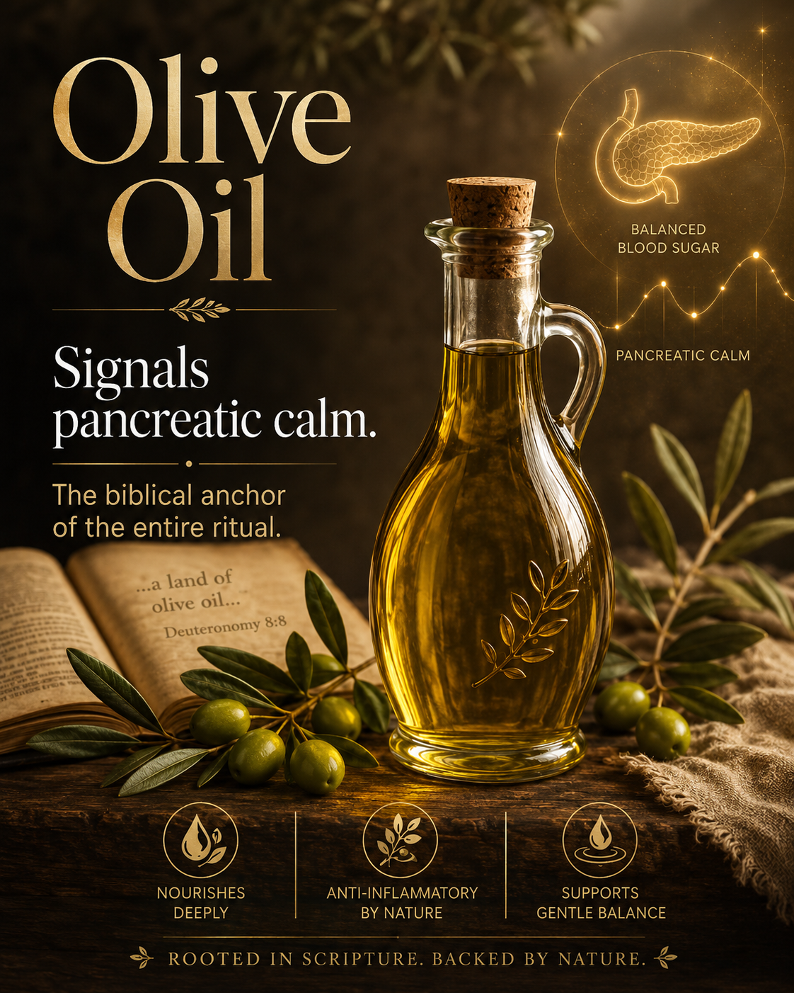 Olive oil in biblical drink presentation