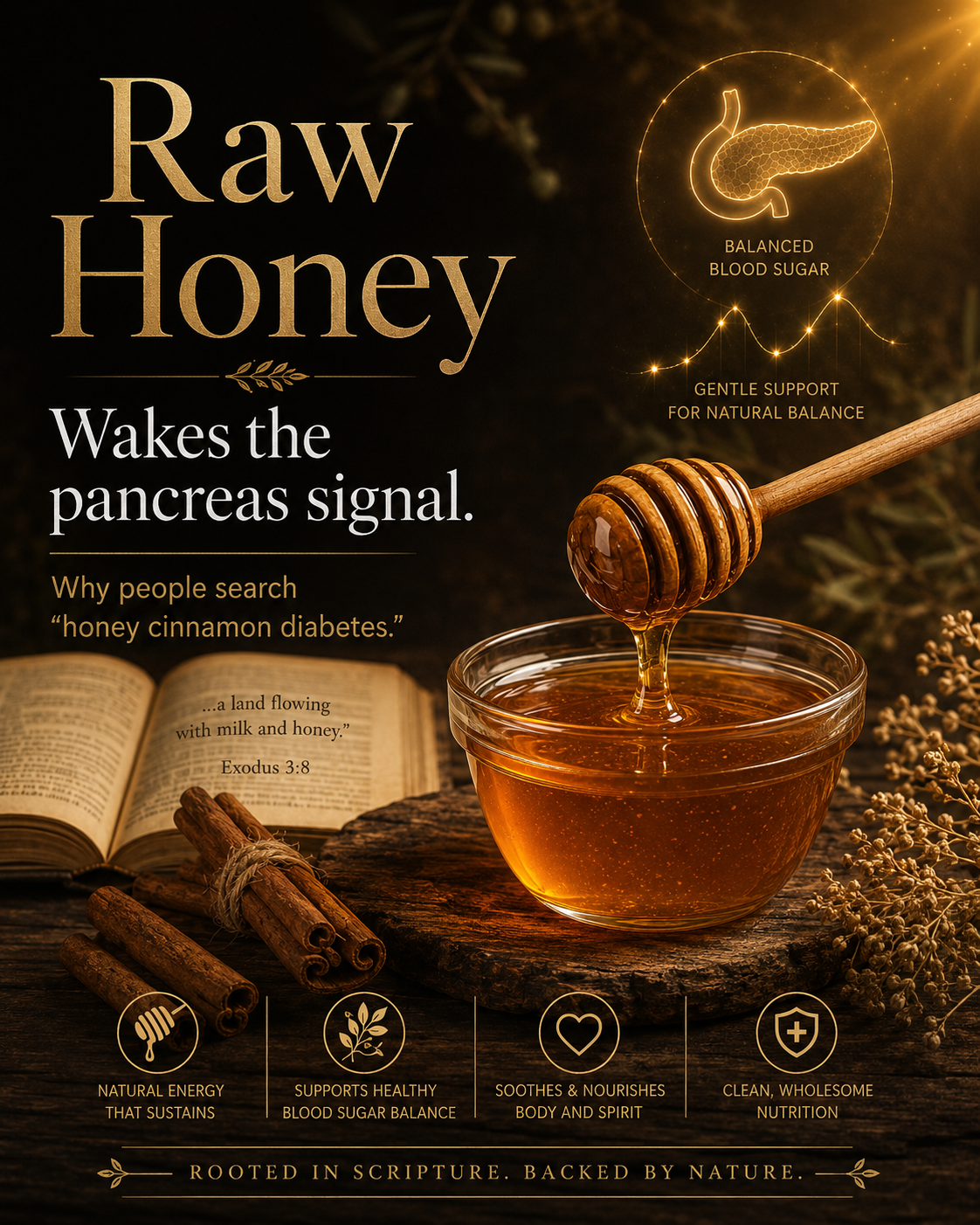 Raw honey and cinnamon blood sugar presentation