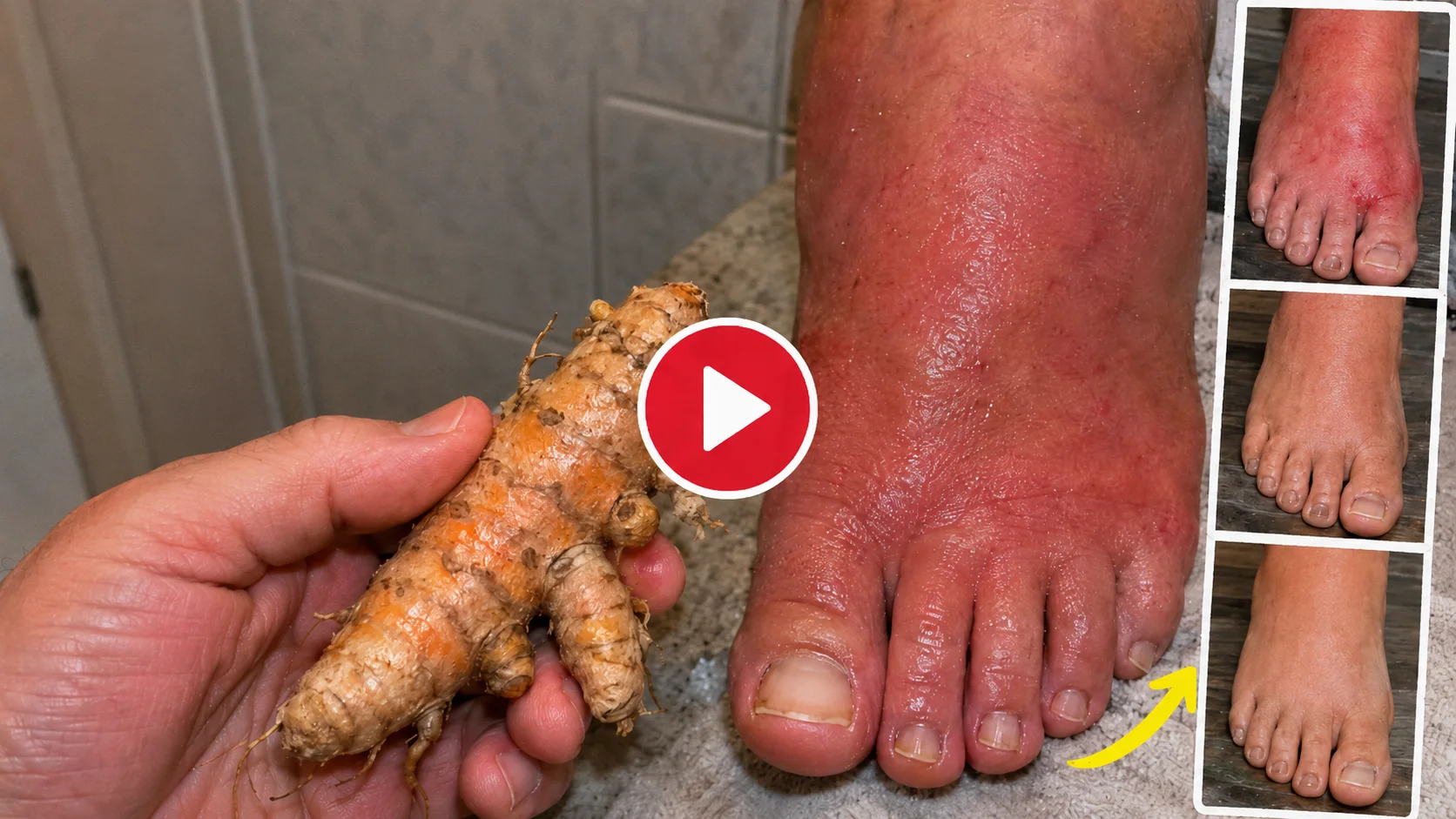 A pair of feet at the end of the day, next to the root behind the routine